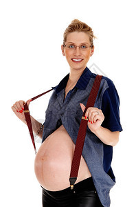 孕妇展示婴儿肚子图片
