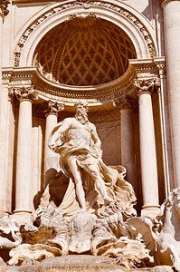 意大利罗马的巴洛克特列维喷泉fontanaditrevi图片素材