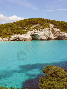 重新看CalaGaldana在西班牙麦尔卡岛的CalaGaldana景色象图片