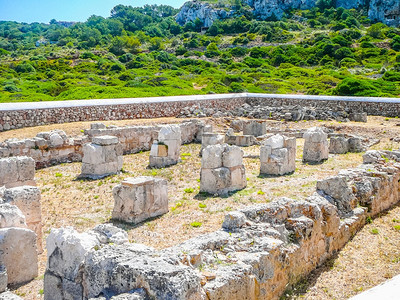 MenorcaSpanish西班牙默尔卡古代巴西里卡考古遗迹的高动态范围HDR图片