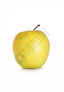 白色背景上的黄苹果图片