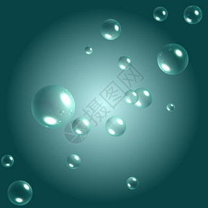 绿色背景的抽象泡沫图片