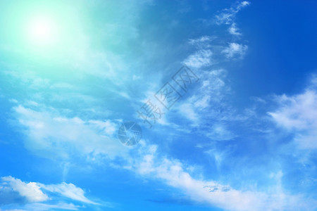 蓝天有白云和阳光自然背景图片