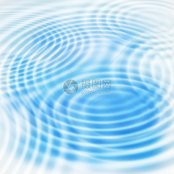 蓝水背景摘要有圆环交叉波纹图片