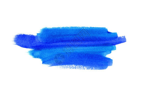 白色背景上的亮蓝水彩画手背景图片