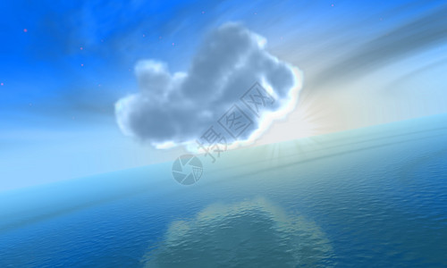 海洋上空云层的日出图片