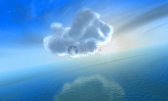海洋上空云层的日出图片