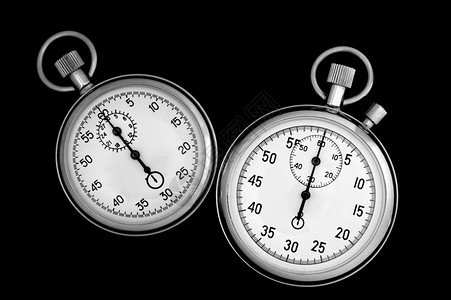 黑色的两只手表用于时间测量的装置图片