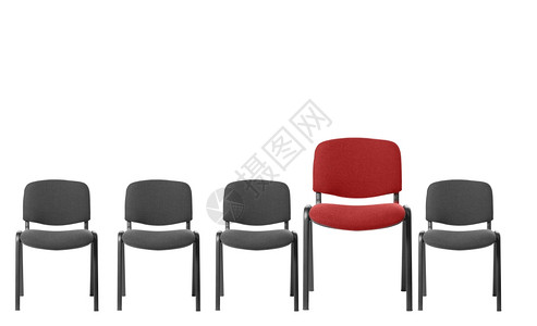 独一无二的红色椅子它被隔离在白色背景上图片