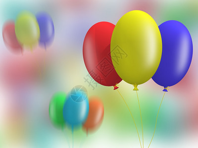 气球亮彩色庆祝气球抽象背景图片