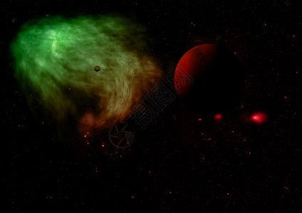 远方行星在空间中3D转换行星在空间中对抗恒星和云由NASA提供的图像元素转换图片