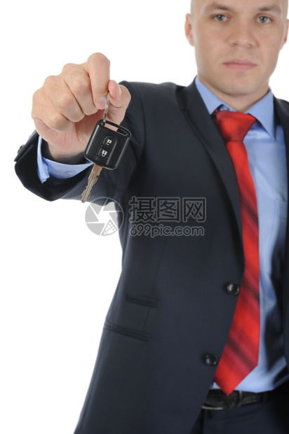 一名商人的图像给出了汽车的钥匙图片
