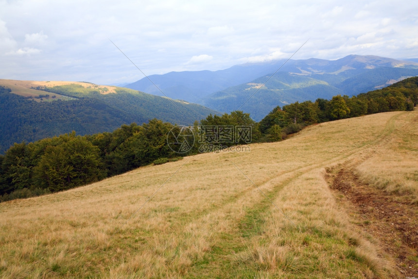 喀尔巴阡山乌克兰秋季风景与乡村公路图片