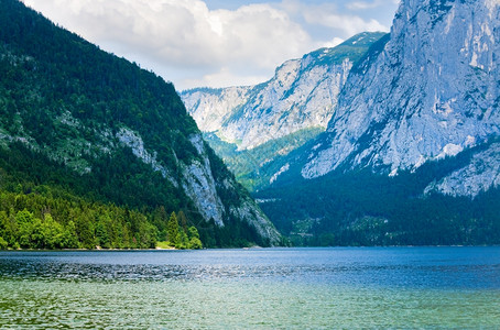美丽的夏天阿尔塔瑟卑斯湖风景奥地利图片