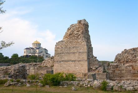 Chersonesos古城和圣弗拉基米尔大教堂塞瓦斯托波尔克里米亚乌兰图片