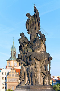 查尔斯桥上的圣弗朗西斯泽维尔雕像捷克普拉格作者FerdinandBrokoff17年图片