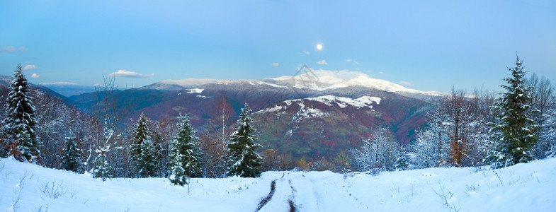 冬季山地道路图片