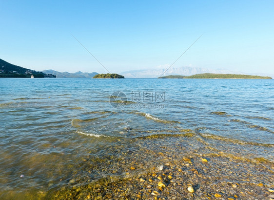 来自Nydri海滩希腊莱夫卡达的爱奥尼亚海滨夜景希腊列夫卡达图片