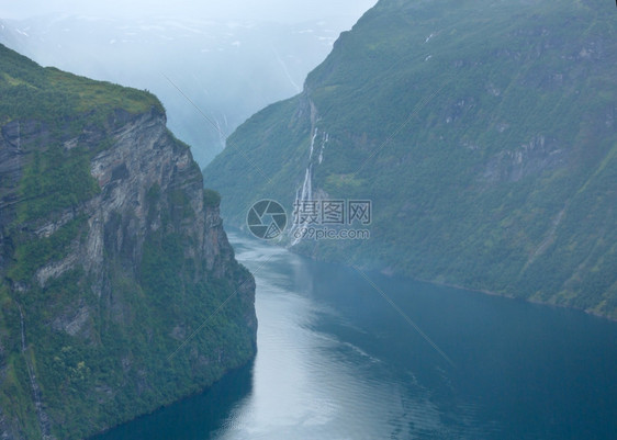 GeirangerFjord诺尔格和瀑布七姐妹的上述观点图片