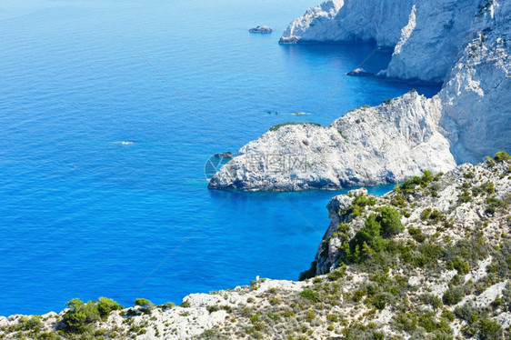 夏季海岸线景观希腊Zakynthos纳瓦吉奥湾附近图片