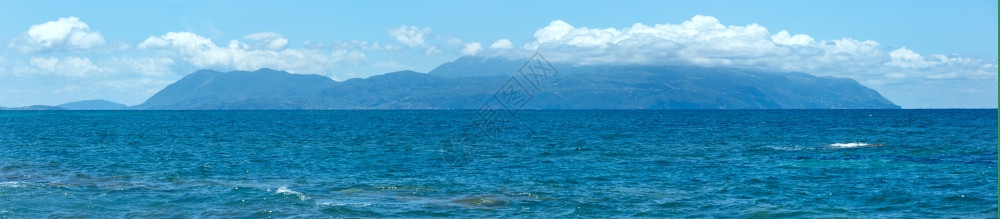 海滩希腊莱夫卡达爱奥尼亚海的夏季景图片