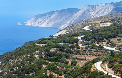 夏季爱奥尼亚海岸观测希腊基法罗尼亚佩塔海滩附近图片