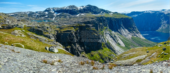 Ringedalsvatnet湖夏季风景挪威全图片