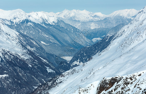 冬多洛米顿山地景观滑雪度假胜地奥贝古尔赫蒂罗奥地利图片