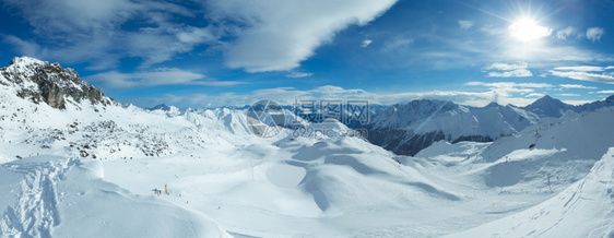 雪地度假村SilvrettaAlps风景奥地利蒂罗尔州IschglAGIschgl全景所有人都无法辨认图片