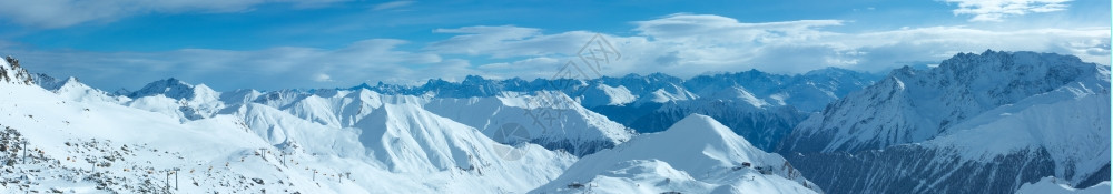 雪地度假村SilvrettaAlps风景奥地利蒂罗尔州IschglAGIschgl全景所有人都无法辨认图片