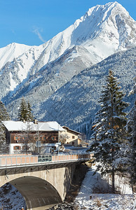 Haselgehr村冬季观察奥地利蒂罗尔图片
