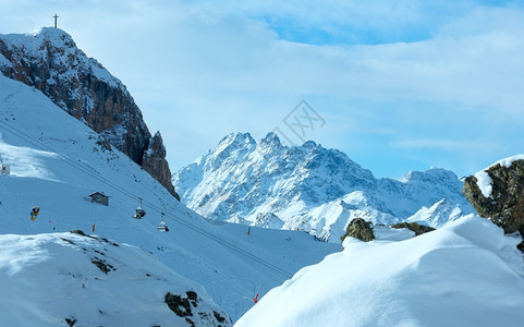 雪地度假胜SilvrettaeilbahnAGIschgl奥地利蒂罗尔所有人都无法辨认图片