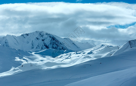 温特西尔维塔阿卑斯山风景滑雪轨奥地利特洛尔图片