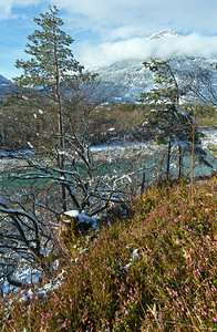 山河冬季风景奥地利蒂罗尔图片