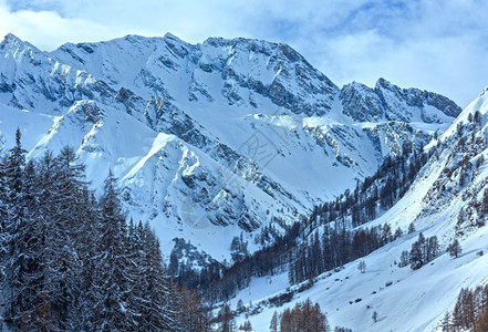 SamnaunAlps风景瑞士温雪平和图片
