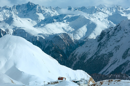温特西尔夫雷塔阿卑斯山风景和滑雪车站奥地利提罗尔图片