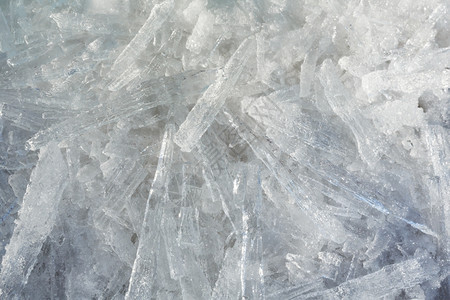 冰块的川带有趣结构晶体宏观冬季背景图片