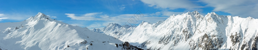 上午希尔夫雷塔阿卑斯山景观奥地利提洛全景图片