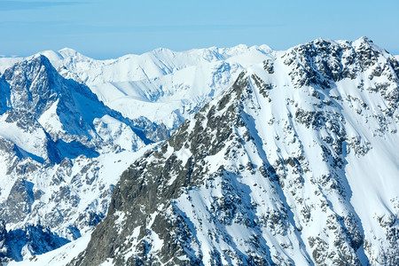 冬季岩石山地景观TatranskaLomonittsa高塔特拉斯洛伐克图片