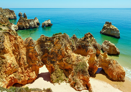 多斯特雷伊尔马奥葡萄牙阿尔沃加夫葡萄牙波特莫沙滩的顶层景色图片