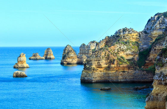 大西洋海岩石岸观察PontadaPiedade拉各斯阿尔加夫葡萄牙图片