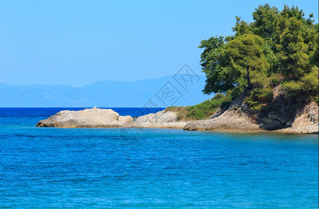 爱琴海岸景观Karidi海滩附近希腊迦勒基迪的风景图片