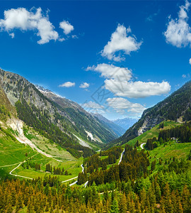 KaunertalerGletscherstrasse奥地利库内塔尔蒂罗的夏季山景图片