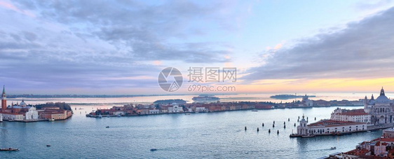 圣乔治马吉奥雷岛威尼斯市意大利日落观意大利全景图片