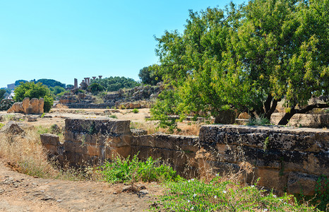 在意大利西里Agrigento的圣殿谷著名古老废墟教科文组织世界遗产地图片