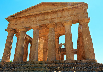 著名的古希腊寺庙谷的康科迪亚寺庙Agrigento意大利西里教科文组织世界遗产址图片
