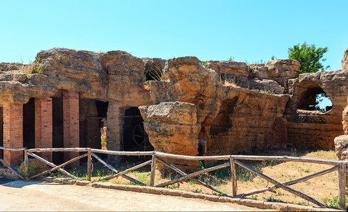 在意大利西里Agrigento的圣殿谷著名古老废墟教科文组织世界遗产地图片