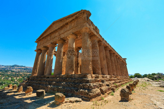 著名的古希腊寺庙谷的康科迪亚寺庙意大利西里Agrigento教科文组织世界遗产地图片