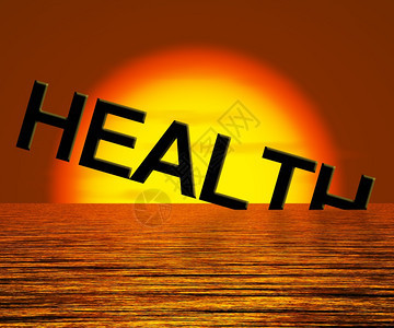 健康单词显示不健康或疾病图片
