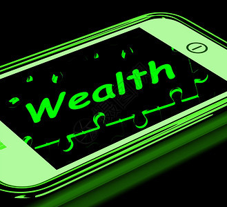 财富智能手机显示金融财富和大投资图片
